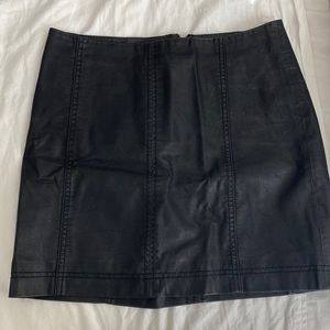 Free People Modern Femme Black Leather Skirt Size 8